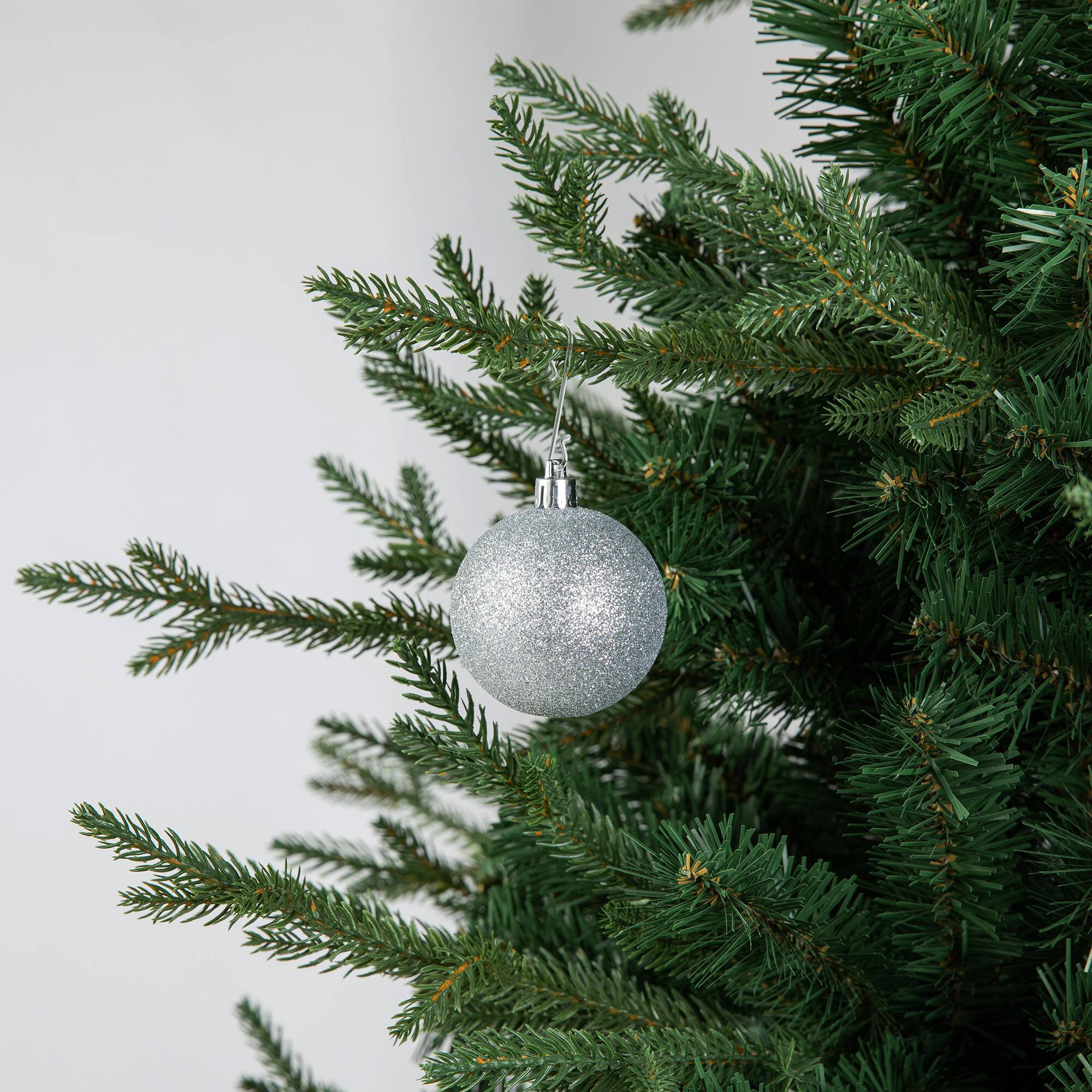 Glitzhome® 18 Pack Elegant Silver Deluxe Large Shatterproof Ornaments